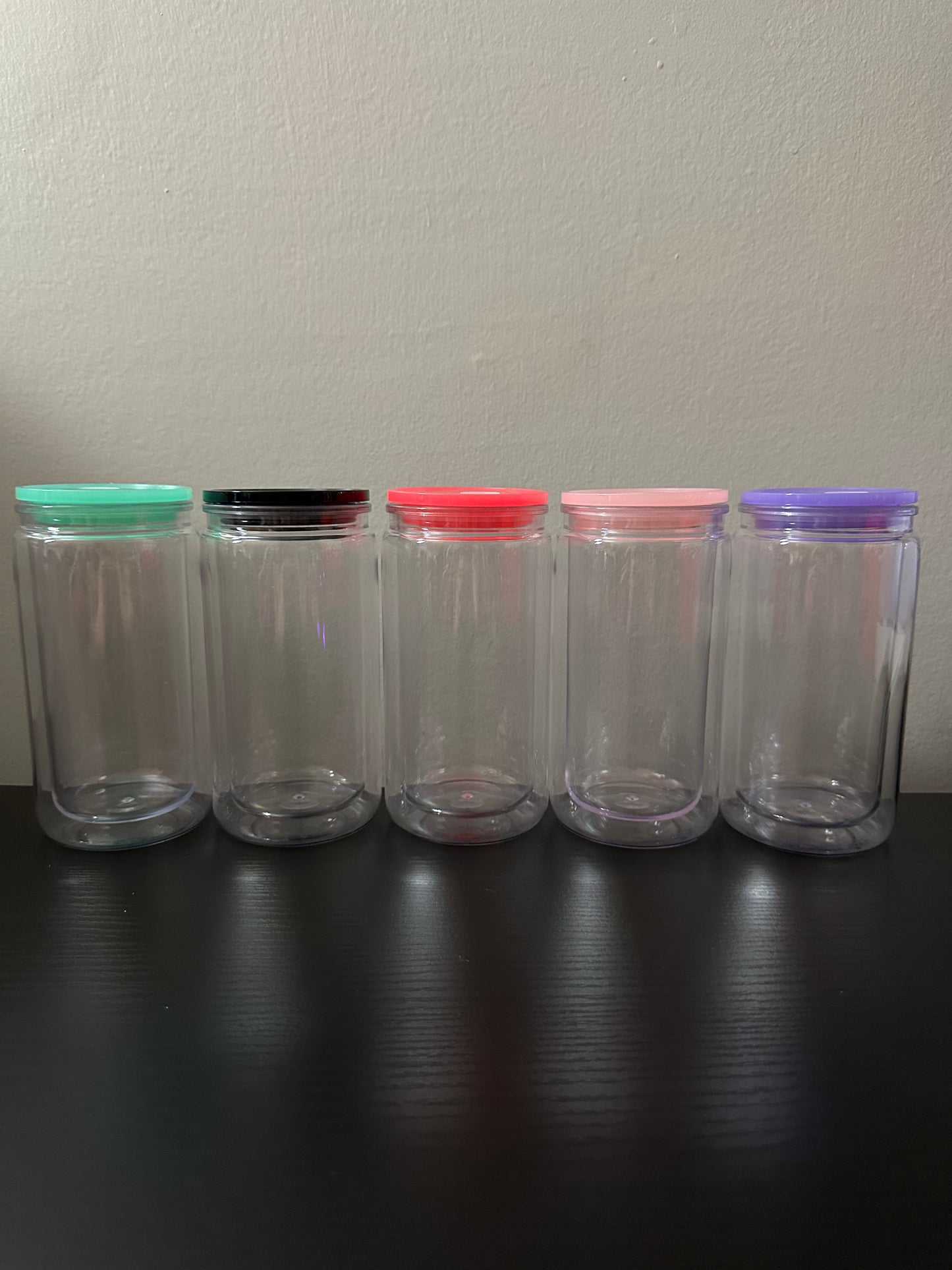Plastic Snow Globe Tumbler with Color Lid -16oz